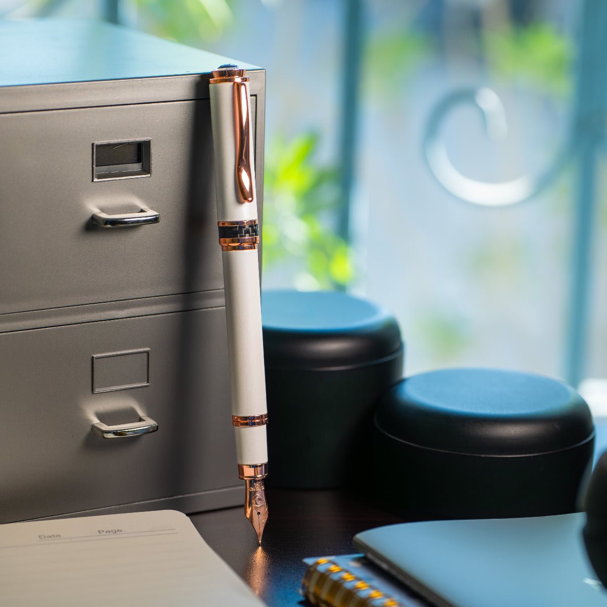 Monteverde Innova Fountain Pen - Limited Edition - Color of the Year 2026 Cloud Dancer - Rose Gold Trim + FREE 15ml Ink Bottle - Pen Boutique Ltd