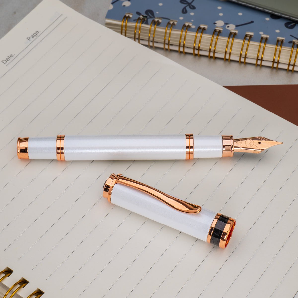 Monteverde Innova Fountain Pen - Limited Edition - Color of the Year 2026 Cloud Dancer - Rose Gold Trim + FREE 15ml Ink Bottle - Pen Boutique Ltd