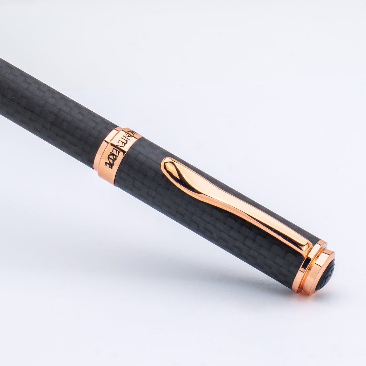 Monteverde Innova Fountain Pen - Matte Carbon Fiber - Rose Gold Trim - Pen Boutique Ltd