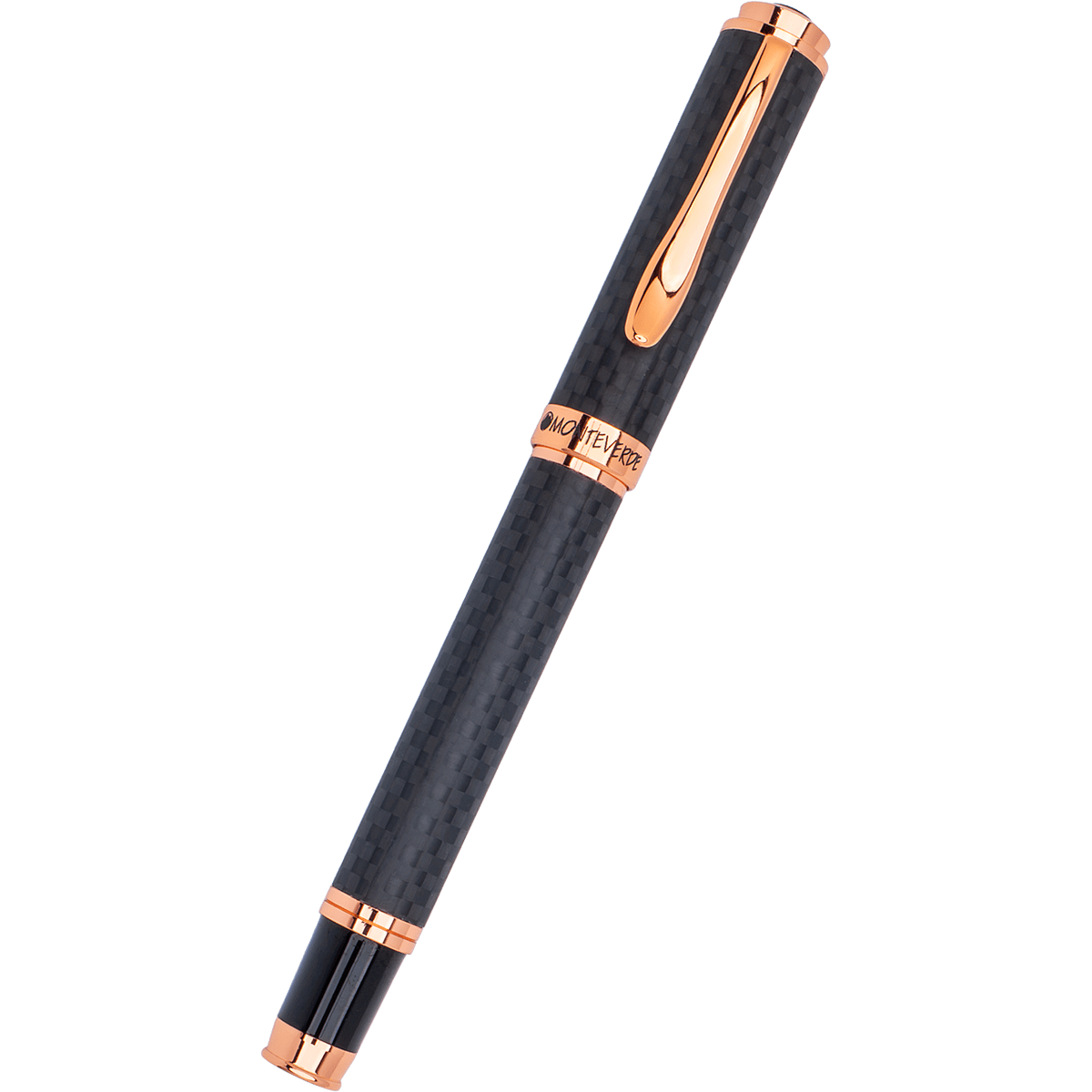 Monteverde Innova Rollerball Pen - Matte Carbon Fiber - Rose Gold Trim - Pen Boutique Ltd