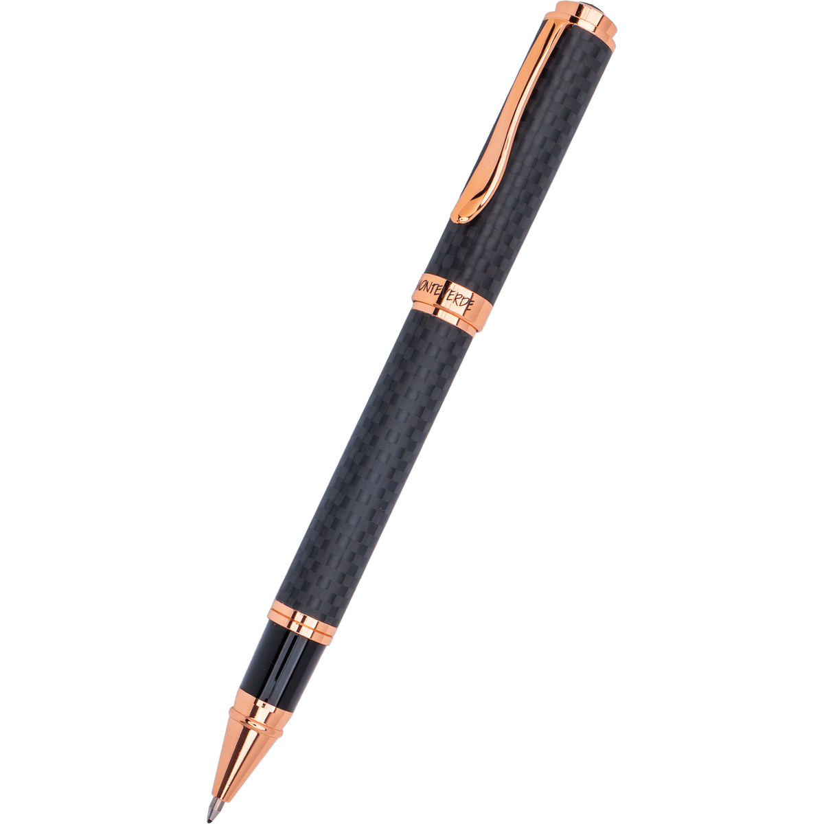 Monteverde Innova Rollerball Pen - Matte Carbon Fiber - Rose Gold Trim - Pen Boutique Ltd