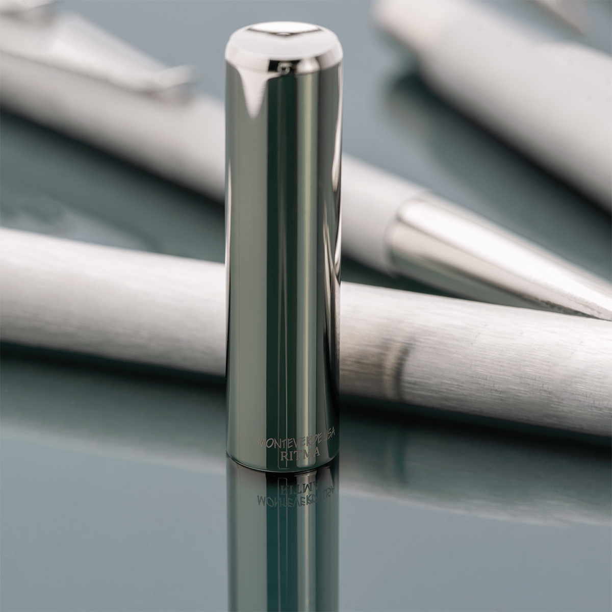 Monteverde Ritma Rollerball Pen - Brushed Stainless Steel - Pen Boutique Ltd