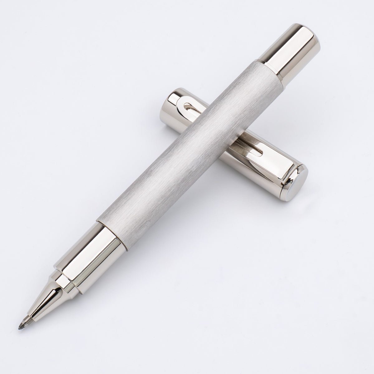 Monteverde Ritma Rollerball Pen - Brushed Stainless Steel - Pen Boutique Ltd