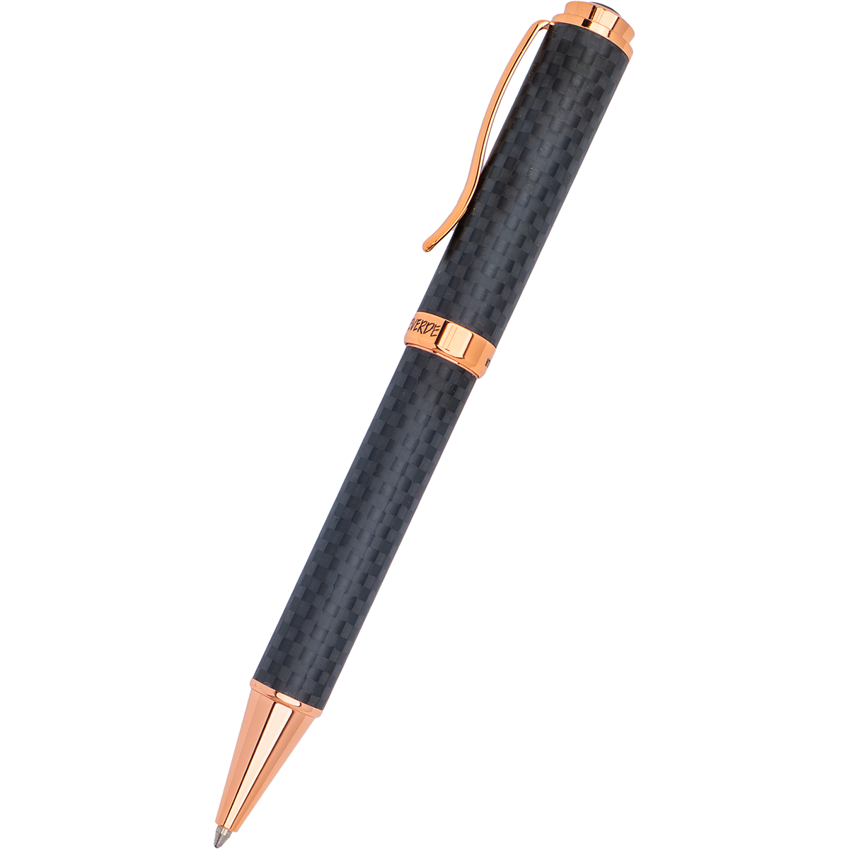 Monteverde Innova Ballpoint Pen - Matte Carbon Fiber - Rose Gold Trim - Pen Boutique Ltd