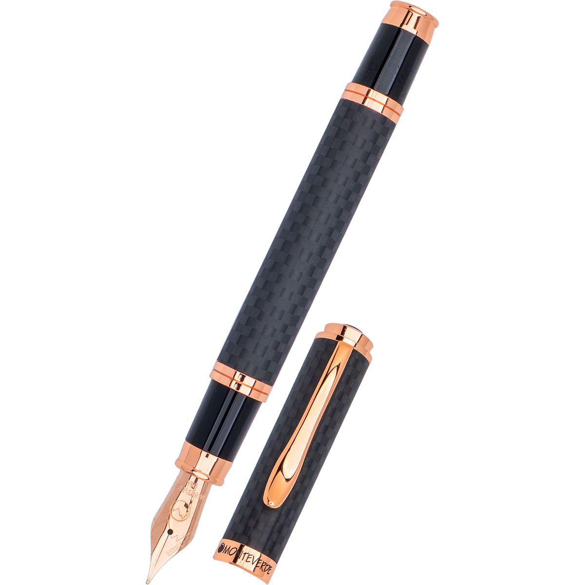 Monteverde Innova Fountain Pen - Matte Carbon Fiber - Rose Gold Trim-Pen Boutique Ltd