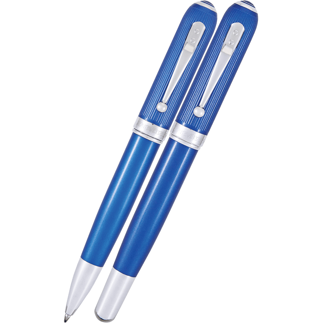 Monteverde Rodeo Drive Blue Fountain Pen (M) and Ballpoint Set. - Pen Boutique Ltd