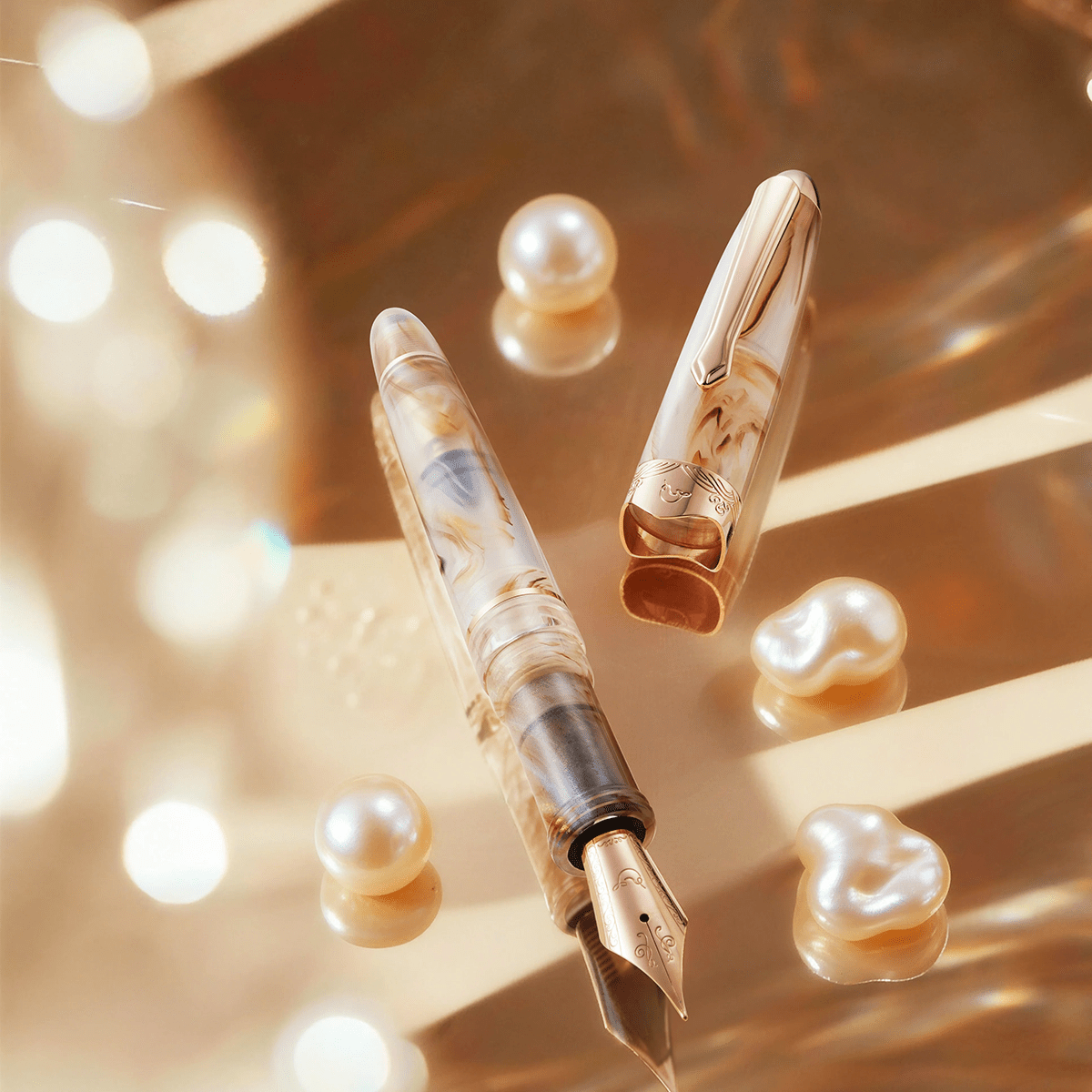 Nahvalur Horizon Fountain Pen - Pearl - Pen Boutique Ltd