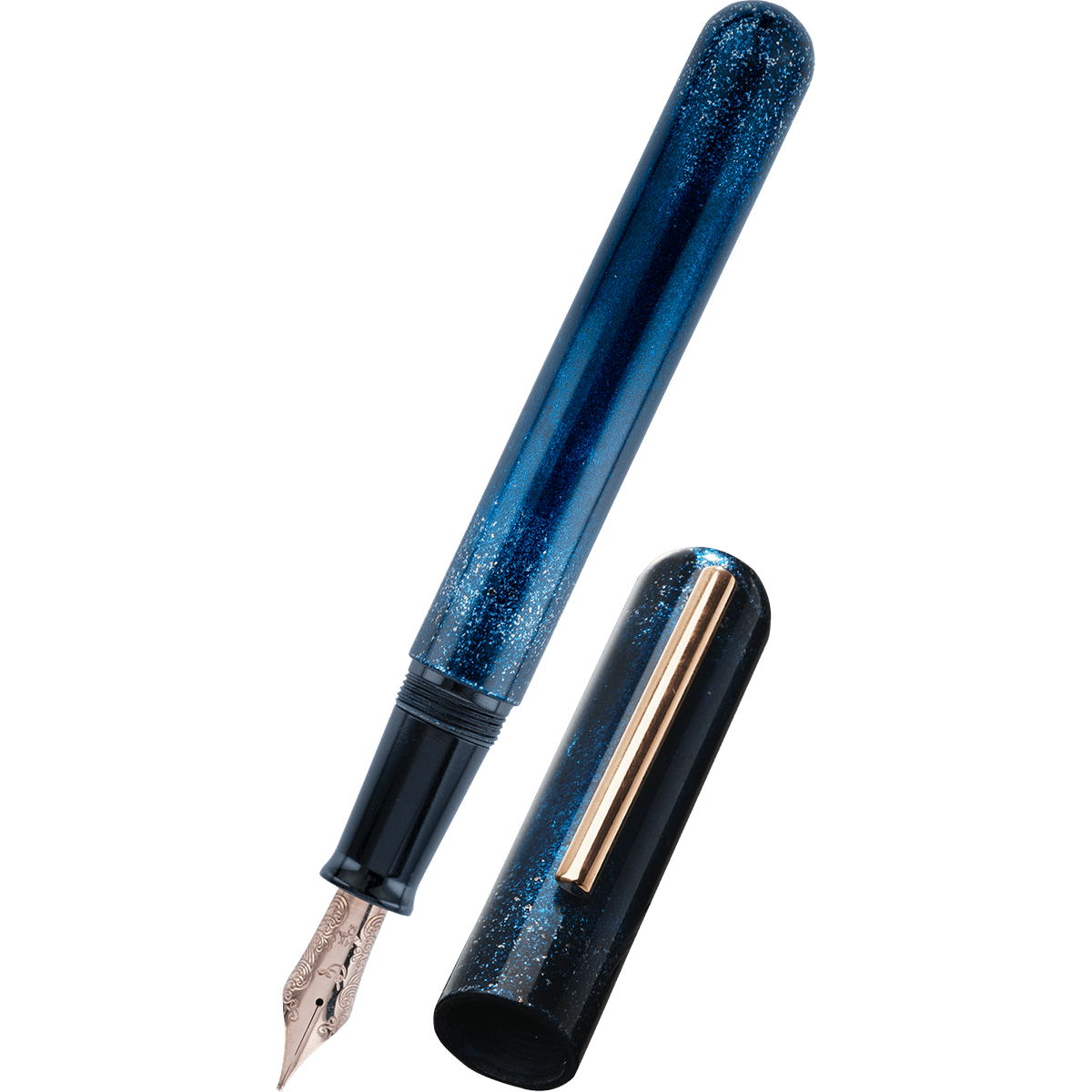 Nahvalur Ikkaku Fountain Pen - Blue Moon – 14K Gold Nib - Pen Boutique Ltd