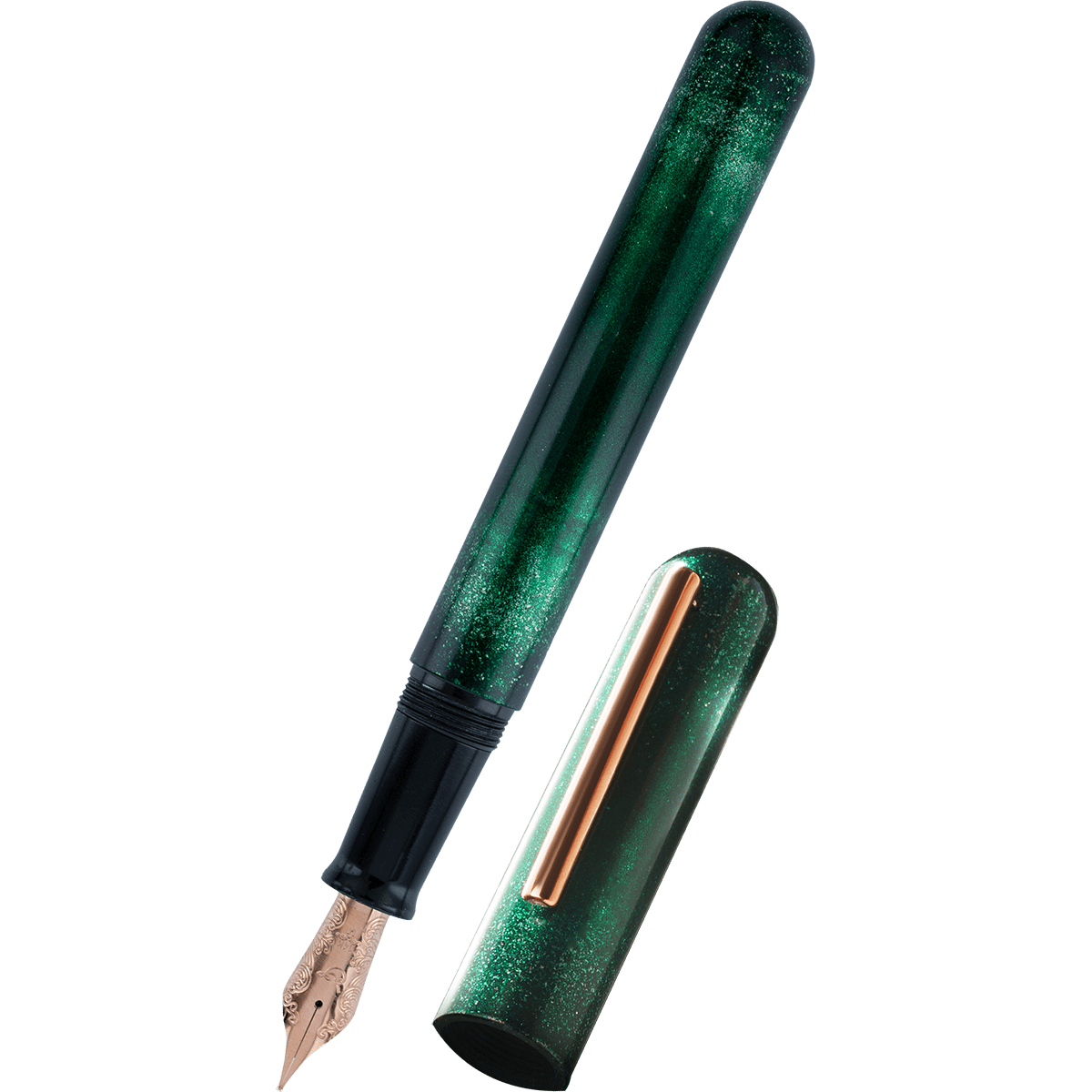 Nahvalur Ikkaku Fountain Pen - Green Moon – 14K Gold Nib - Pen Boutique Ltd