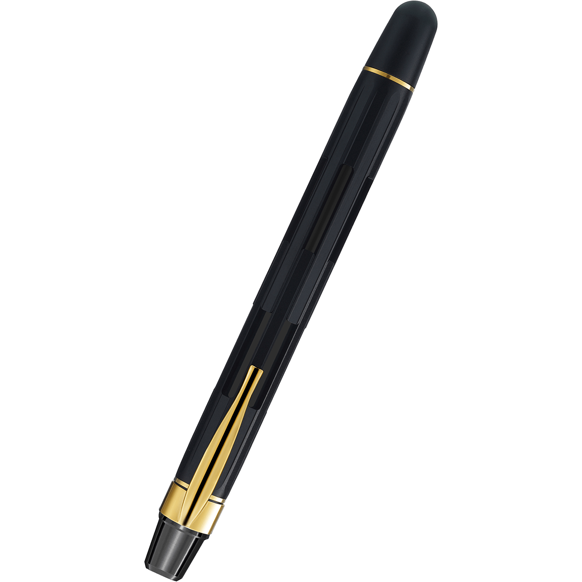 Nahvalur Eclipse Fountain Pen - Black - Gold Trim - Pen Boutique Ltd