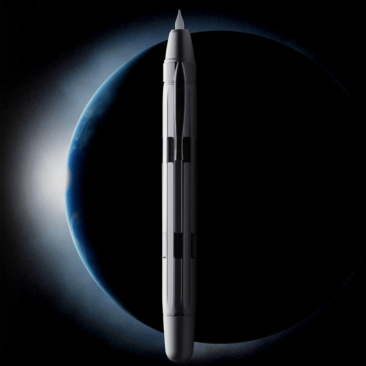 Nahvalur Eclipse Fountain Pen - Pure Silver - Pen Boutique Ltd