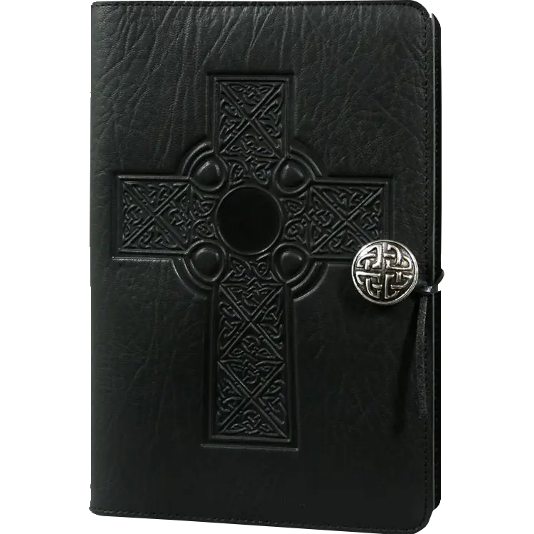 Oberon Design Celtic Cross Large Journal - Black - Pen Boutique Ltd