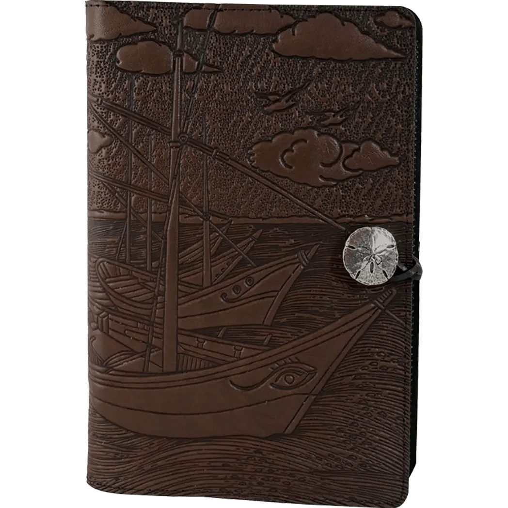 Oberon Design Van Gogh Boats Large Journal - Chocolate - Pen Boutique Ltd