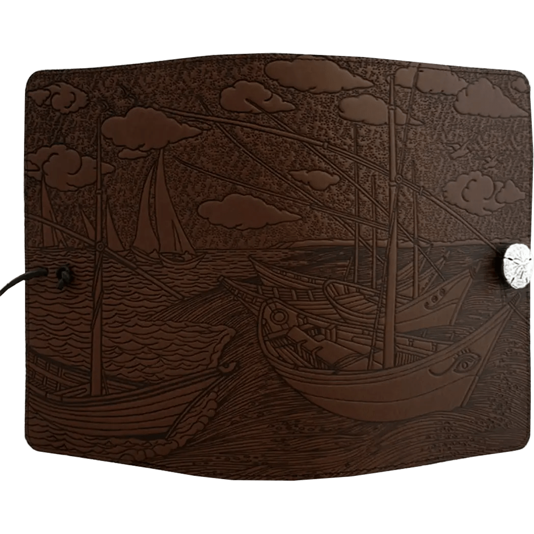 Oberon Design Van Gogh Boats Large Journal - Chocolate - Pen Boutique Ltd