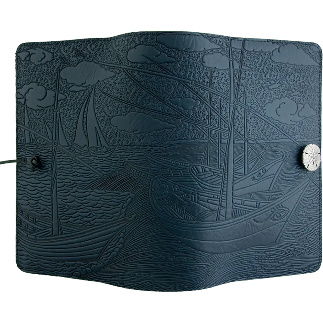 Oberon Design Van Gogh Boats Large Journal - Navy Blue-Pen Boutique Ltd