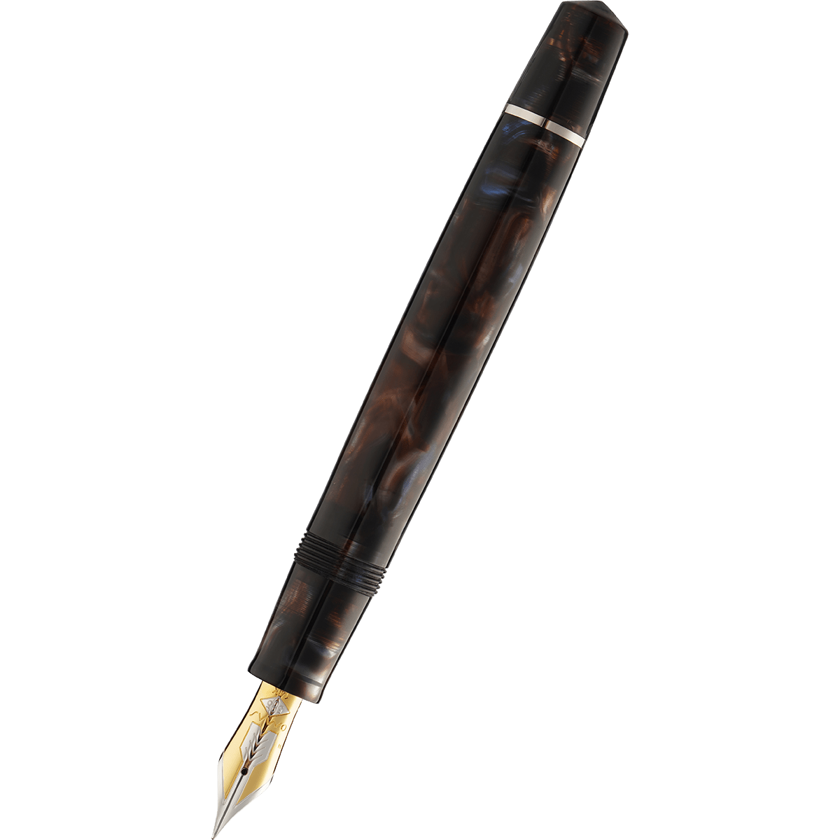 Omas Bologna Fountain Pen - Galassia Argento - Gold Trim (Limited Edition) - Pen Boutique Ltd