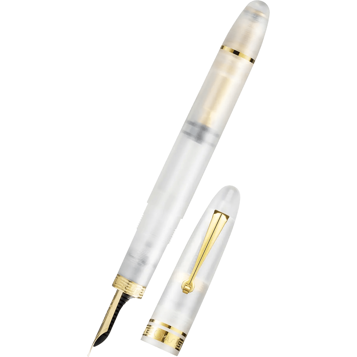 Omas Ogiva Fountain Pen - Frosted Demonstrator - Gold Trim - 14K Nib - Pen Boutique Ltd