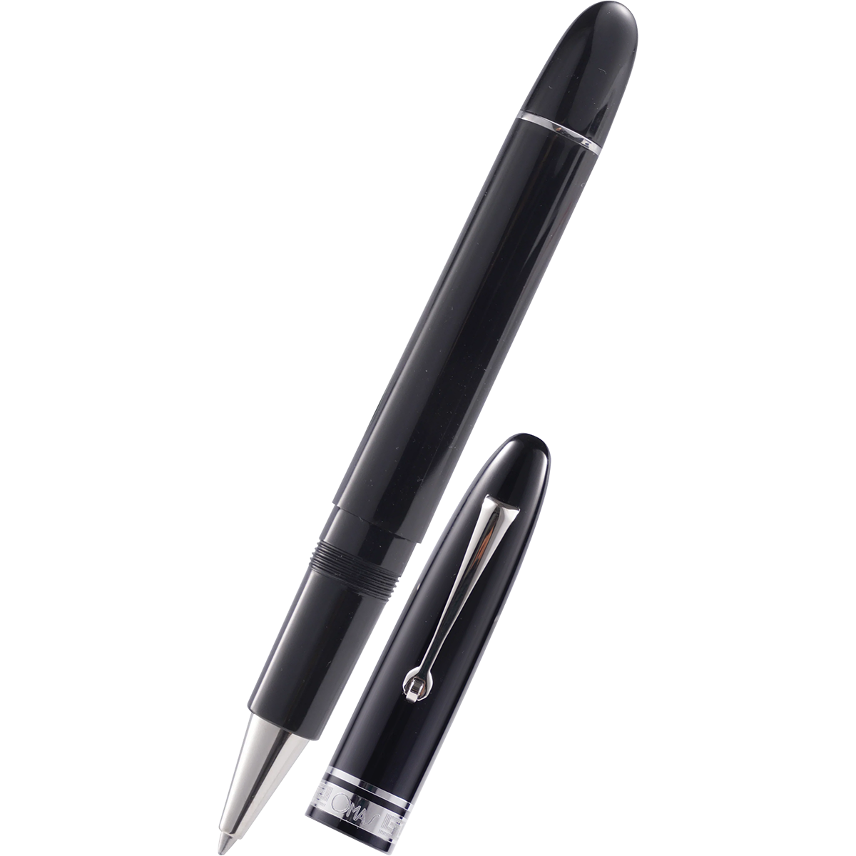 Omas Ogiva Rollerball Pen - Nera - Silver Trim - Pen Boutique Ltd
