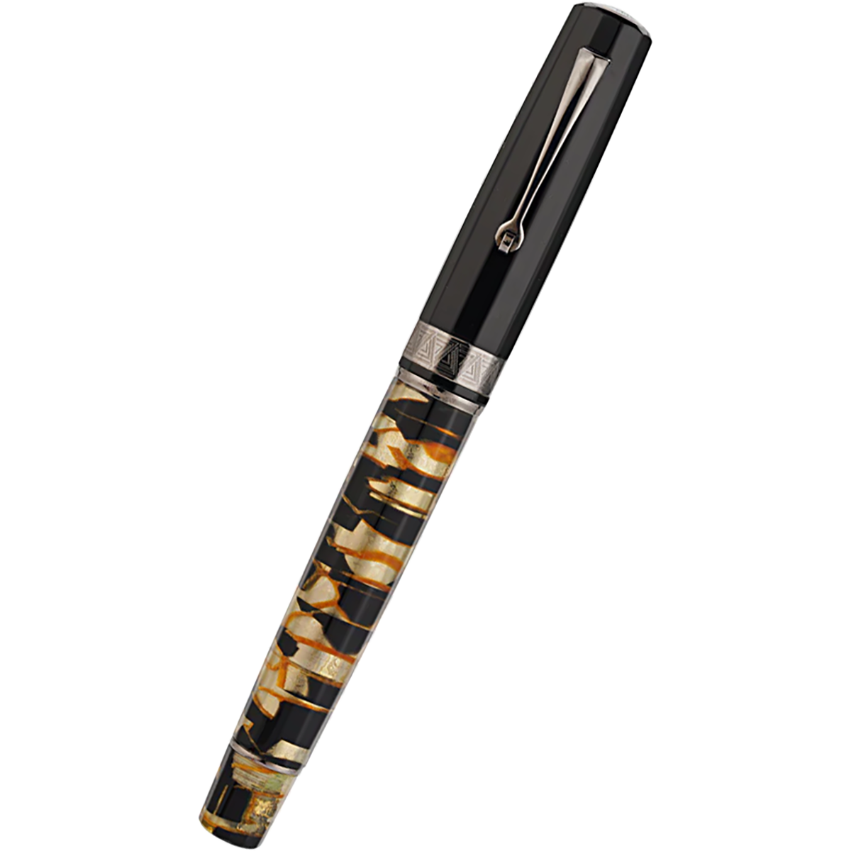 Omas Paragon Fountain Pen - Black Lucen - Silver Trim-Pen Boutique Ltd