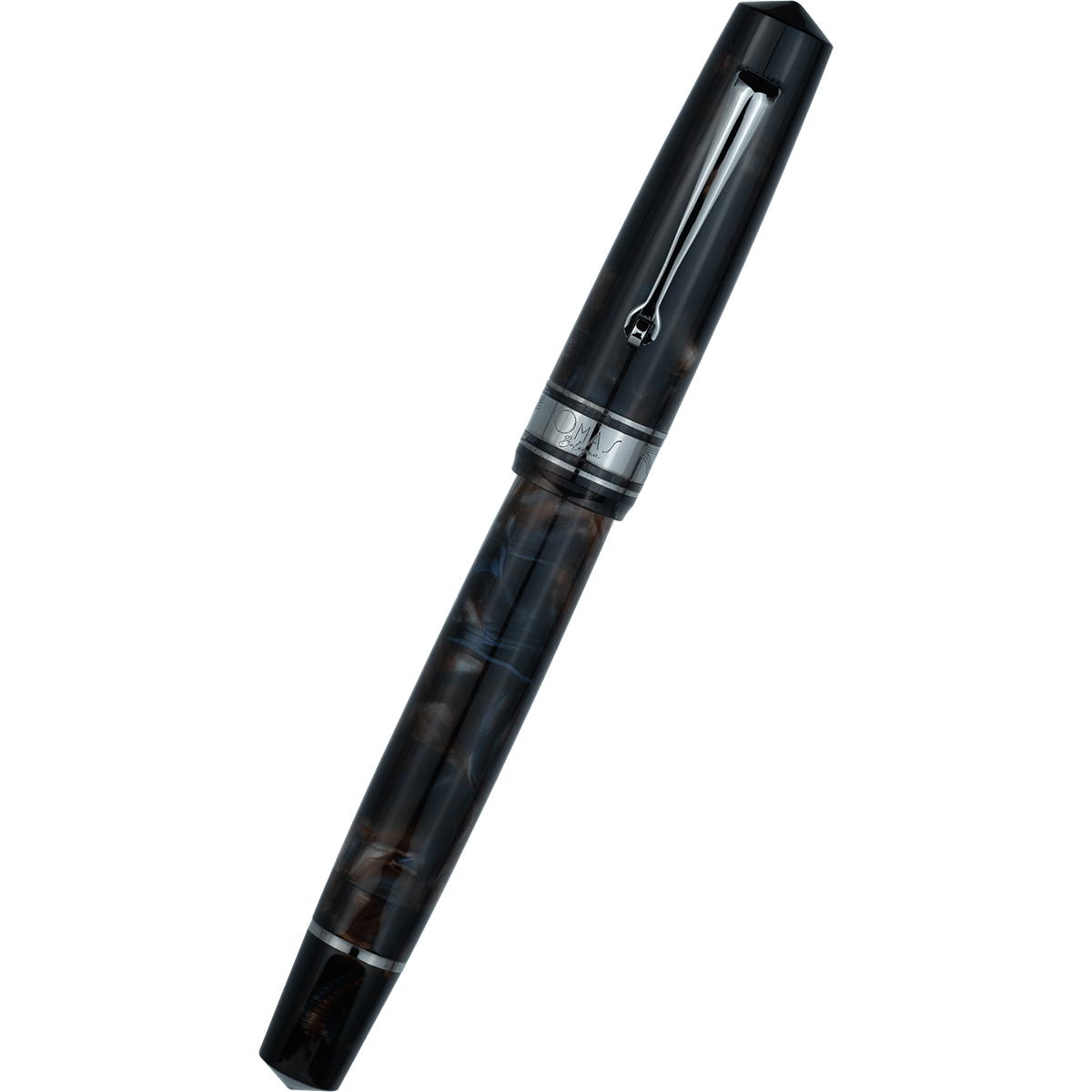 Omas Bologna Fountain Pen - Galassia - Black Trim - Pen Boutique Ltd