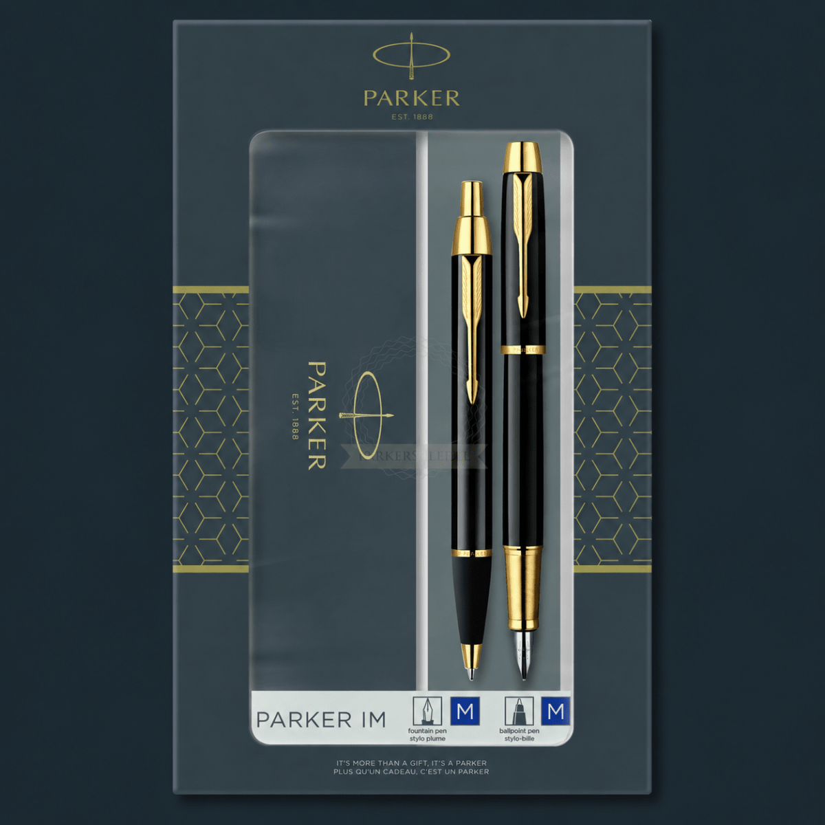 Parker IM Black GT Fountain Pen & Ballpoint Pen in a Gift Box - Pen Boutique Ltd