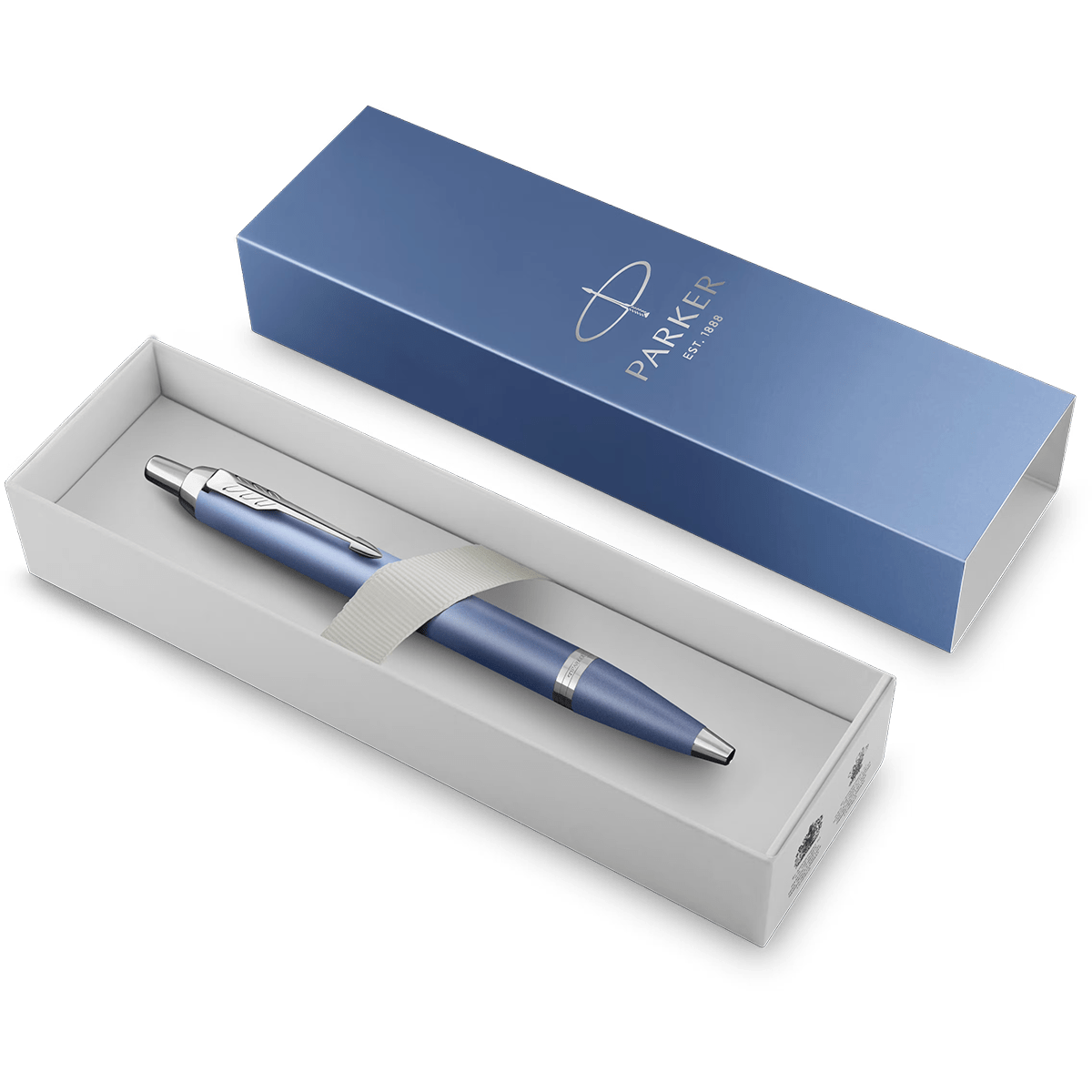 Parker IM Writing Rituals Ballpoint Pen - Peaceful Blue Gradient - Chrome Trim - Pen Boutique Ltd