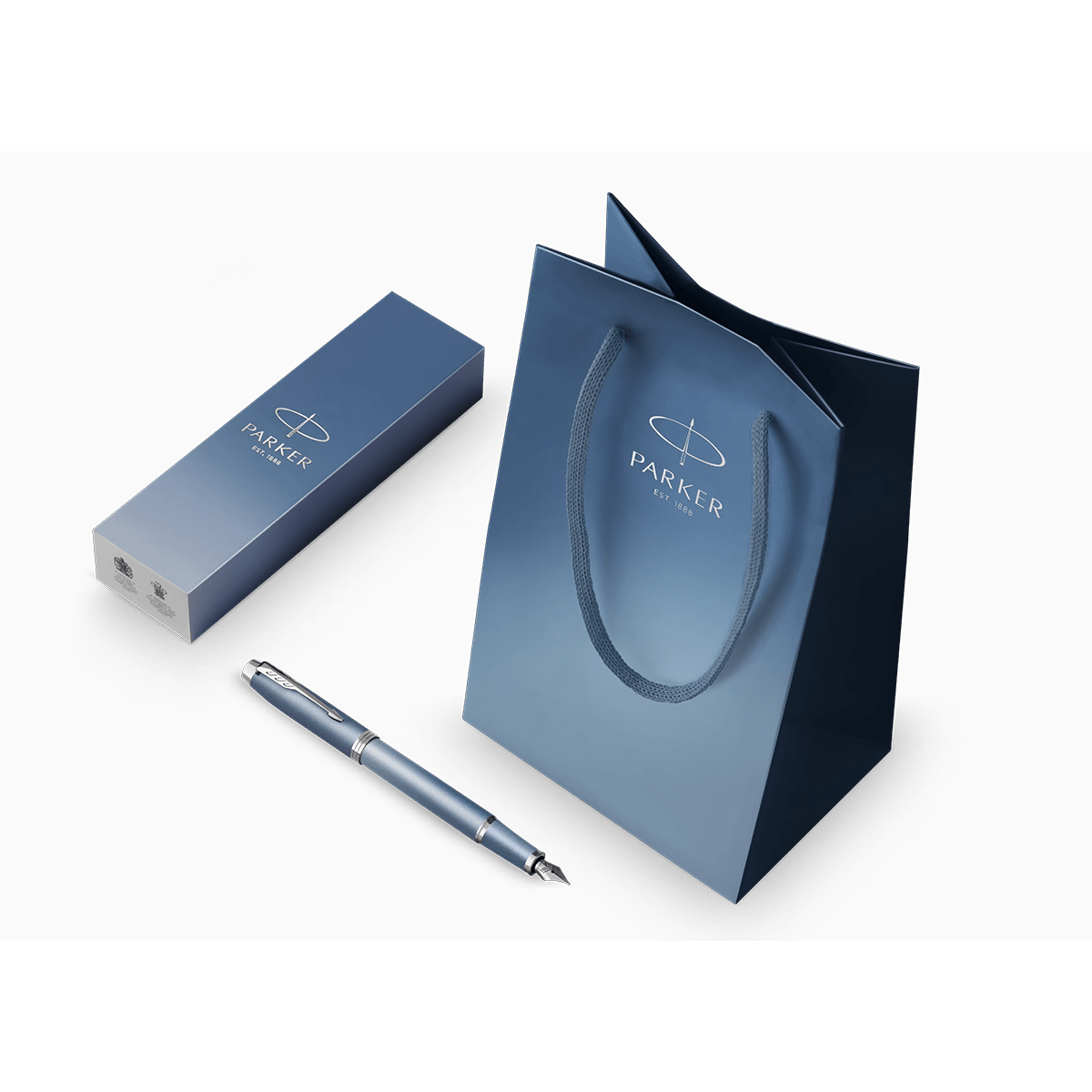 Parker IM Writing Rituals Fountain Pen - Peaceful Blue Gradient - Chrome Trim - Pen Boutique Ltd