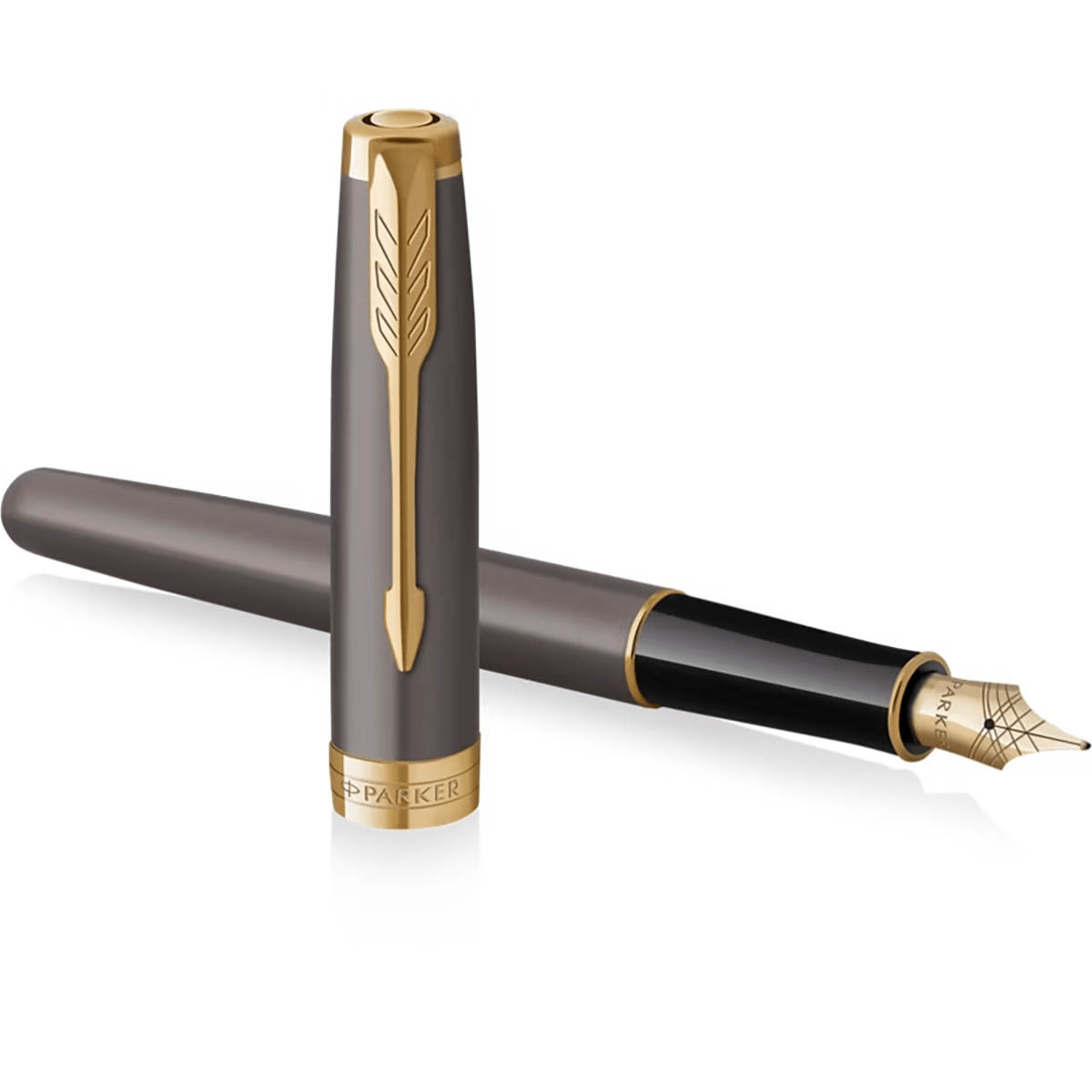 Parker Sonnet Fountain Pen - Grey - Gold Trim - Pen Boutique Ltd