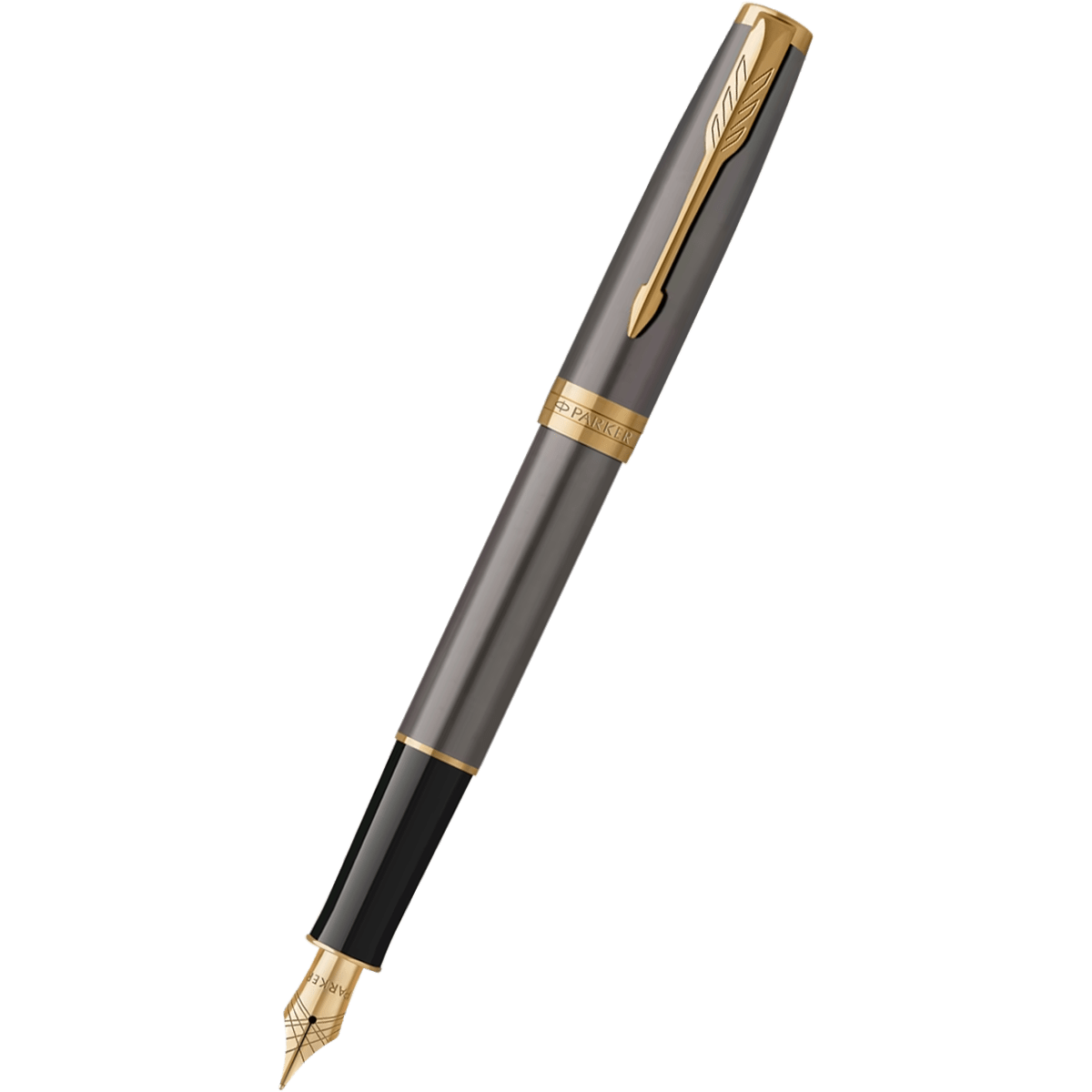 Parker Sonnet Fountain Pen - Grey - Gold Trim - Pen Boutique Ltd