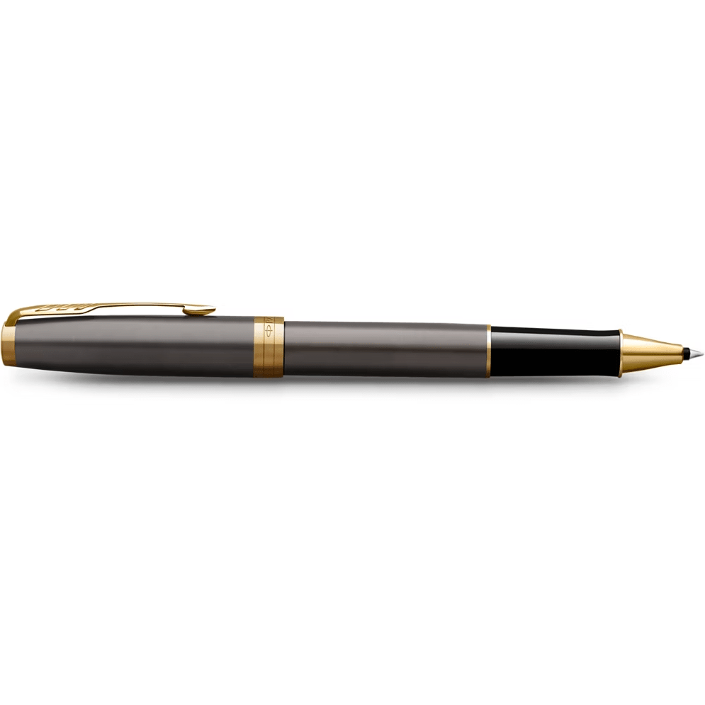 Parker Sonnet Rollerball Pen - Grey - Gold Trim - Pen Boutique Ltd