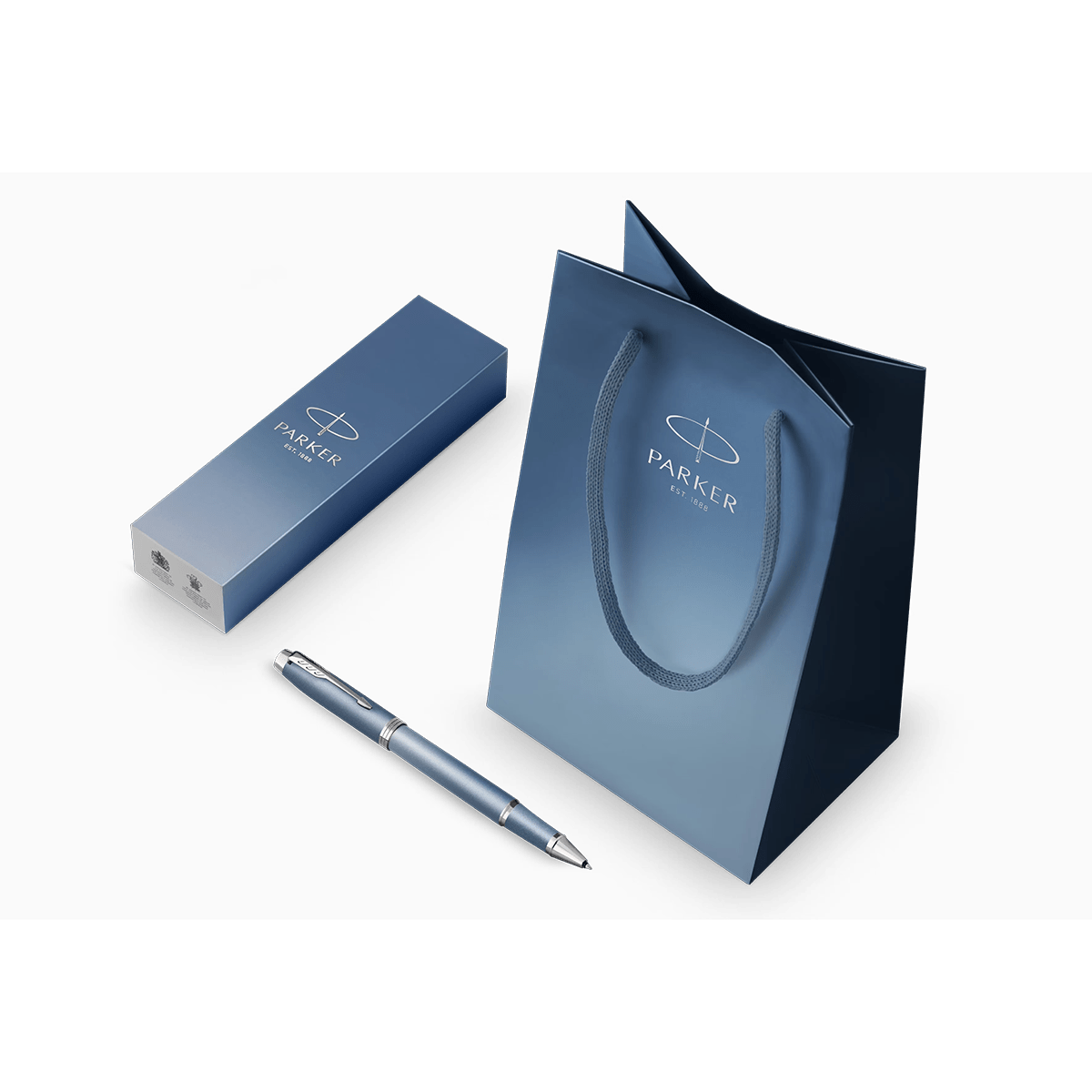 Parker IM Writing Rituals Rollerball Pen - Peaceful Blue Gradient - Chrome Trim - Pen Boutique Ltd