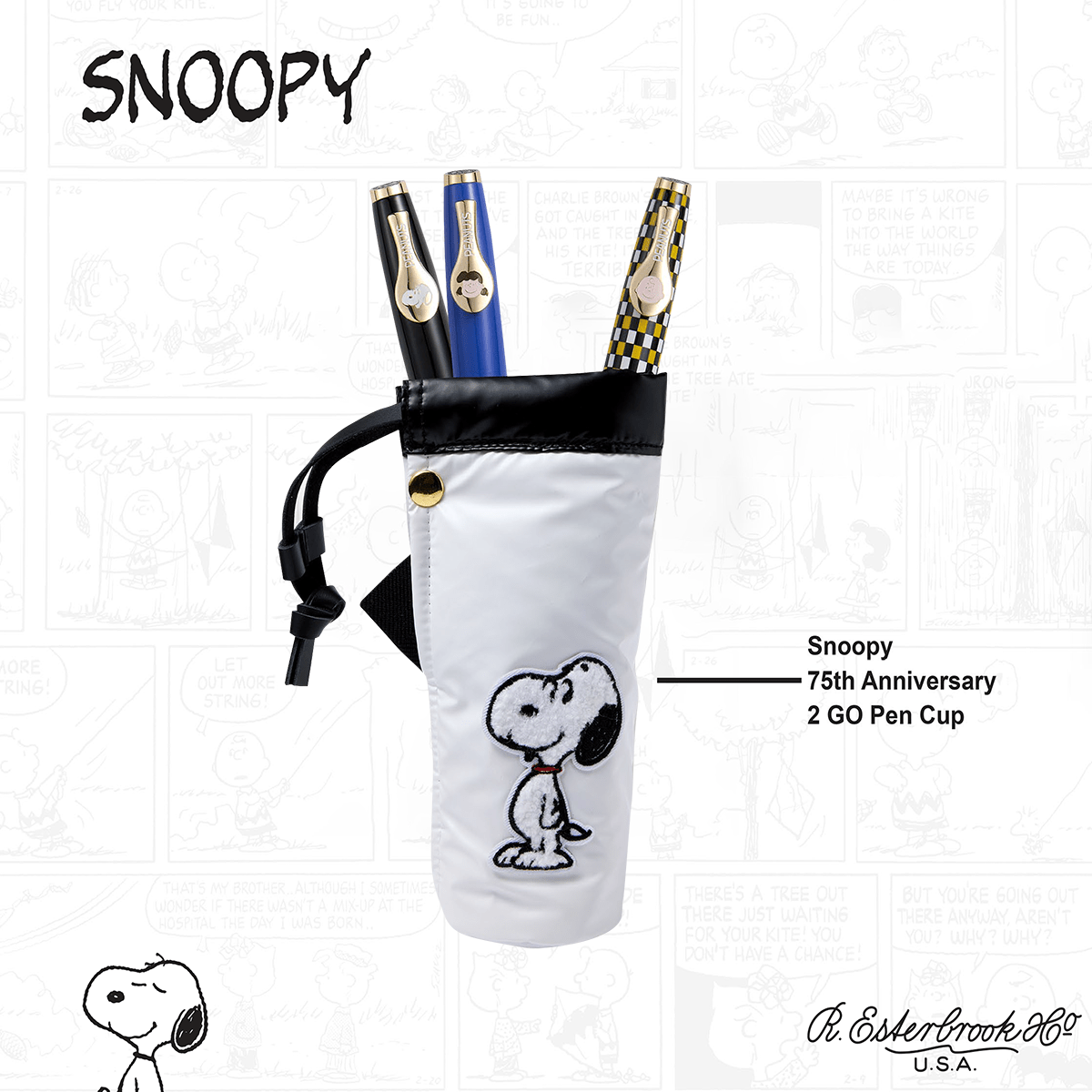 Esterbrook x Peanuts 6 Pen Holder - 2GO Cup - FRIENDS Snoopy (75th Anniversary) Special Edition - Pen Boutique Ltd