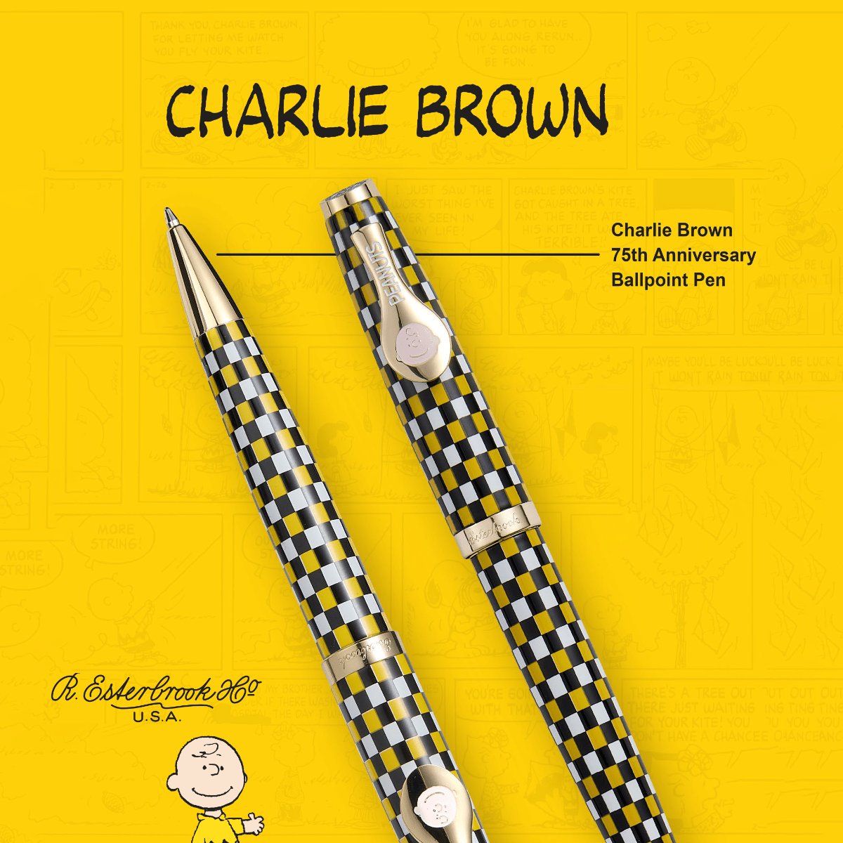 Esterbrook x Peanuts Estie Ballpoint Pen - FRIENDS Charlie Brown (75th Anniversary) - Pen Boutique Ltd