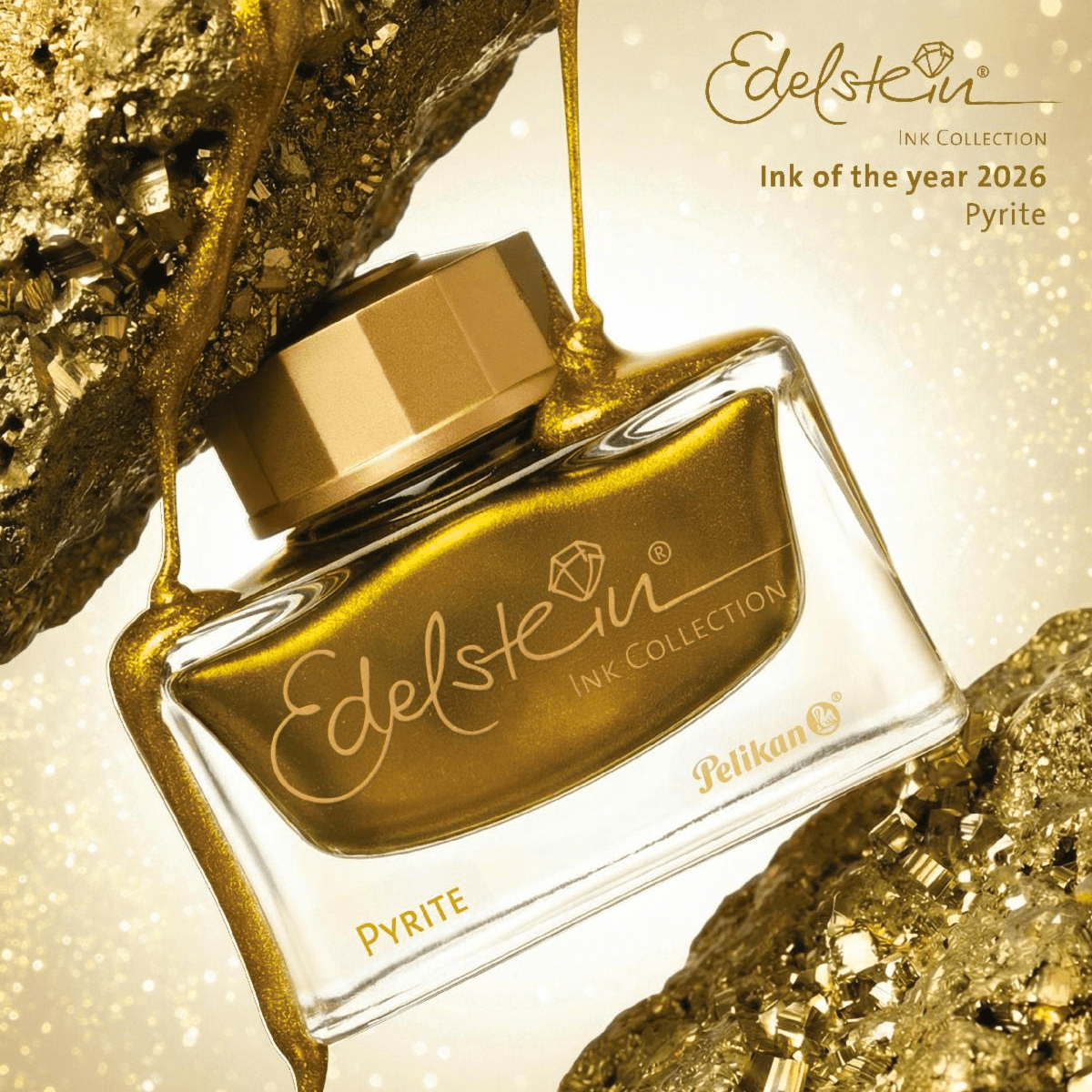 Pelikan Edelstein Ink Bottle - Pyrite - 50ml (Ink Of The Year 2026) - Pen Boutique Ltd