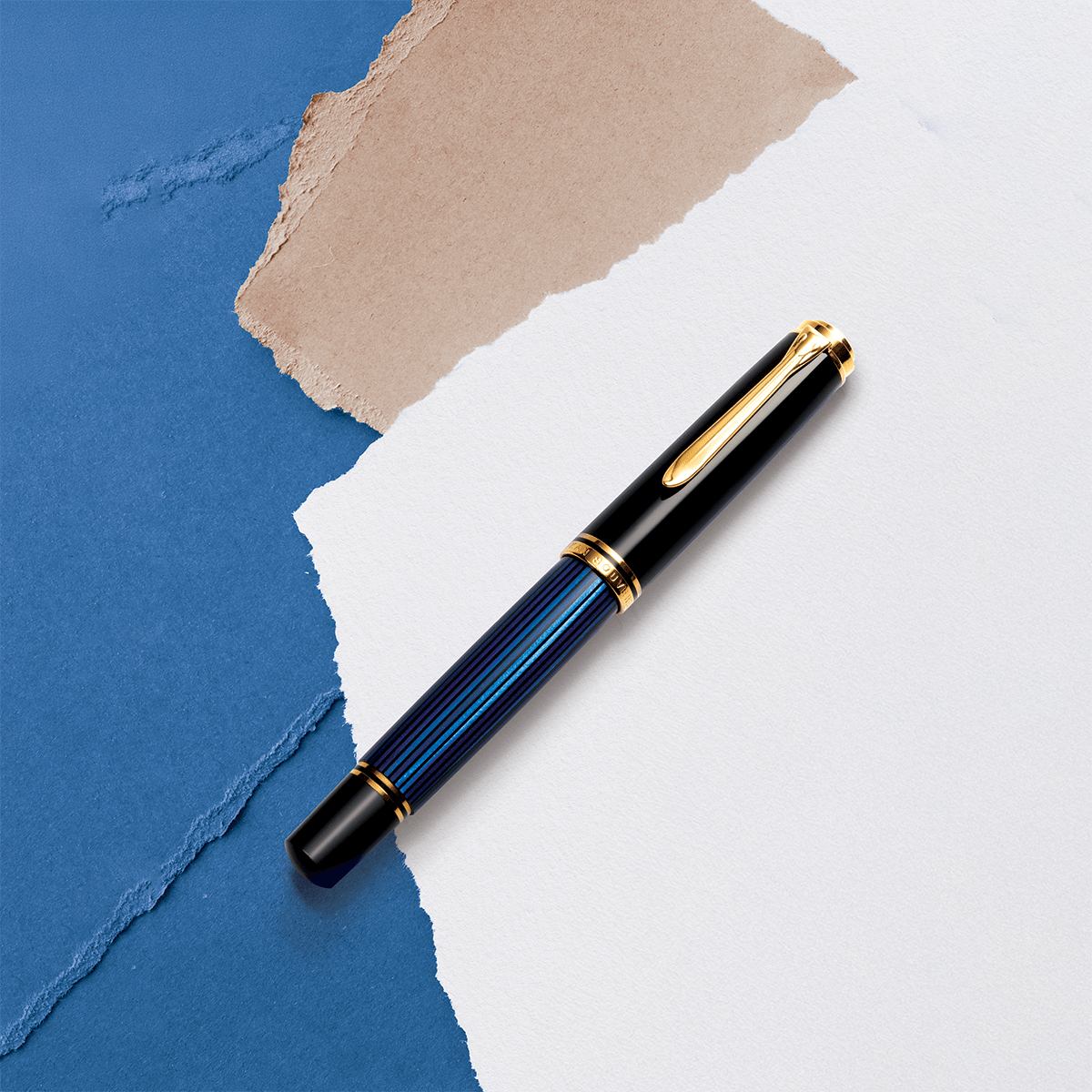 Pelikan Souveran Fountain Pen - M1000 Black & Blue - Pen Boutique Ltd