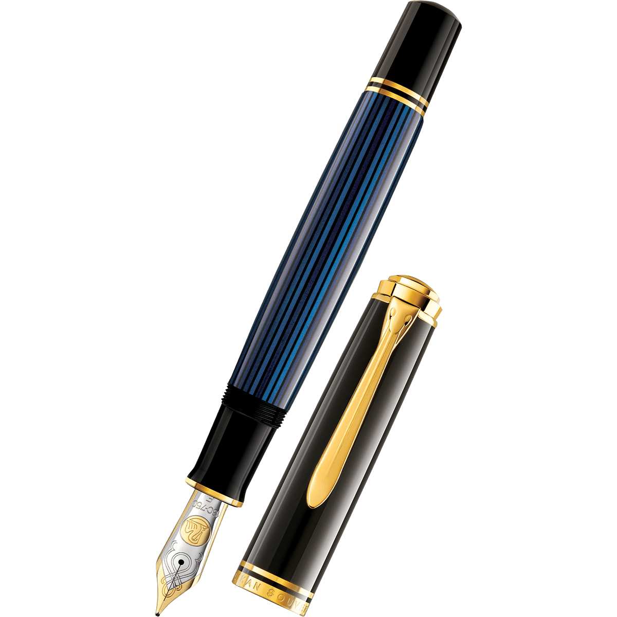 Pelikan Souveran Fountain Pen - M1000 Black & Blue - Pen Boutique Ltd