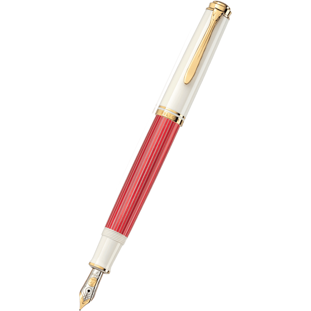 On sale: Pelikan Souveran Fountain Pen - M600 Red/White (Special Edition) - Pen Boutique Ltd