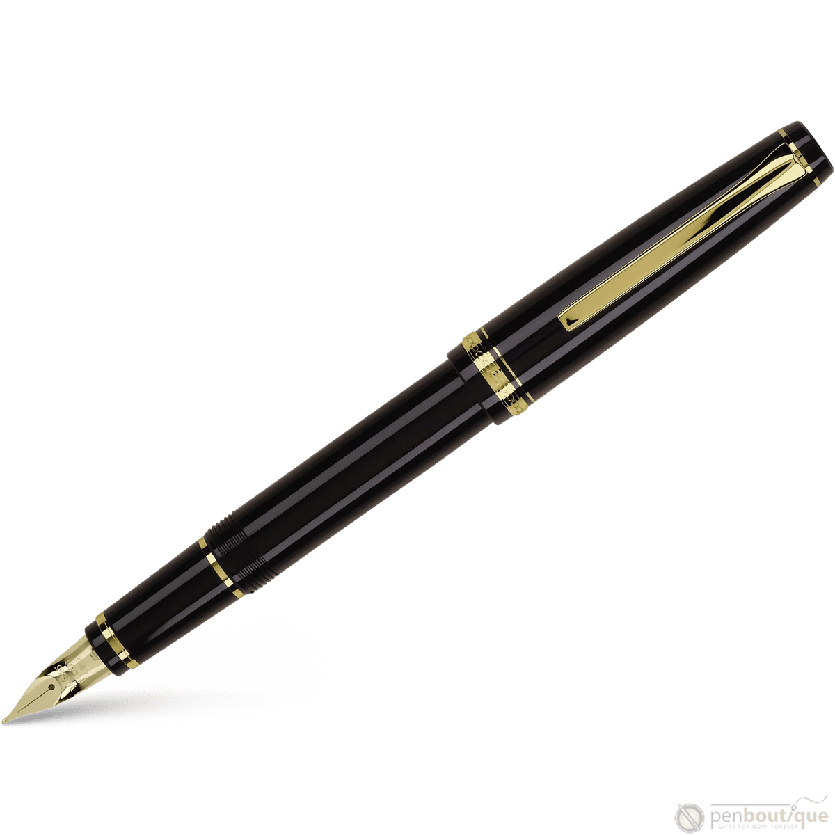 Pilot Falcon Fountain Pen - Black - Gold Trim - Pen Boutique Ltd