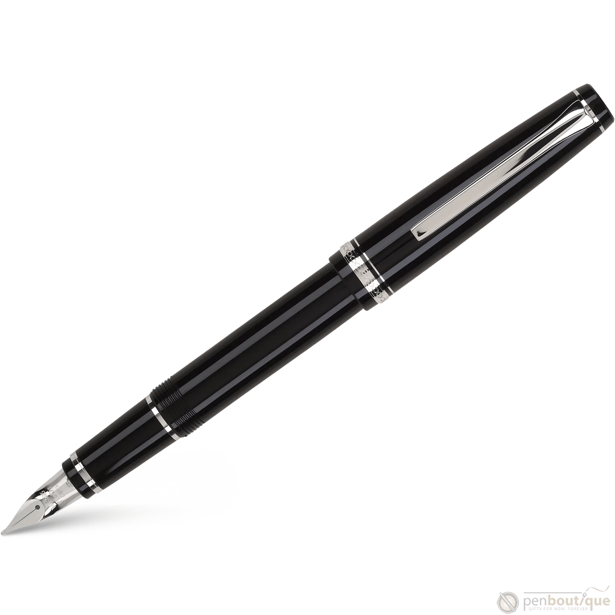 Pilot Falcon Fountain Pen - Black - Rhodium Trim - Pen Boutique Ltd