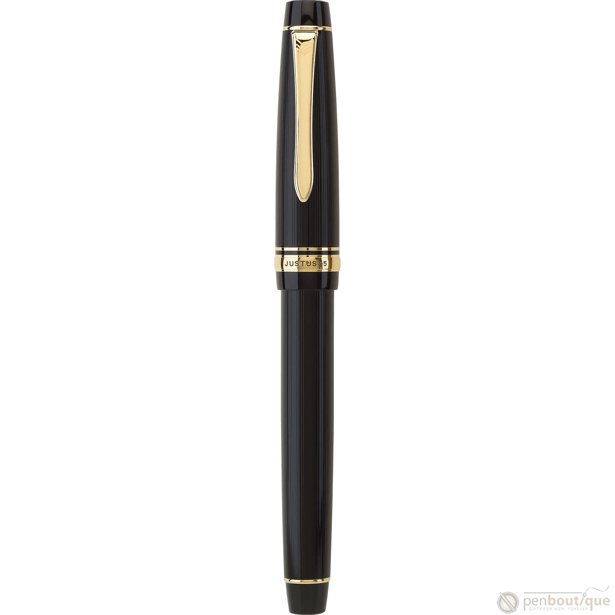 Pilot Justus 95 Fountain Pen - Black - Gold Trim - Pen Boutique Ltd