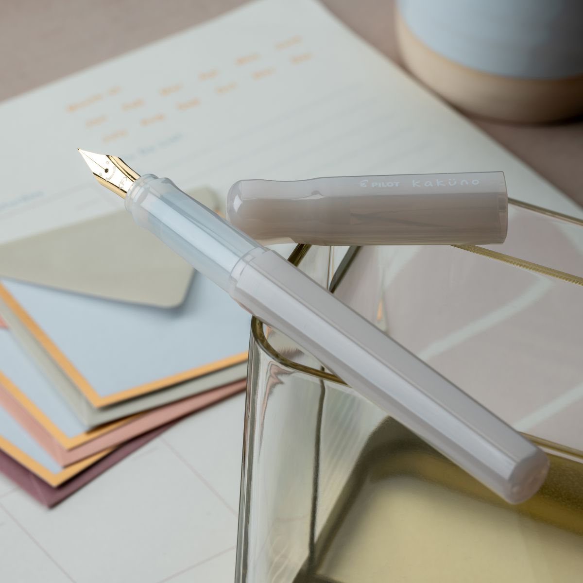 Pilot Kakuno Fountain Pen - Cumulus White - Pen Boutique Ltd
