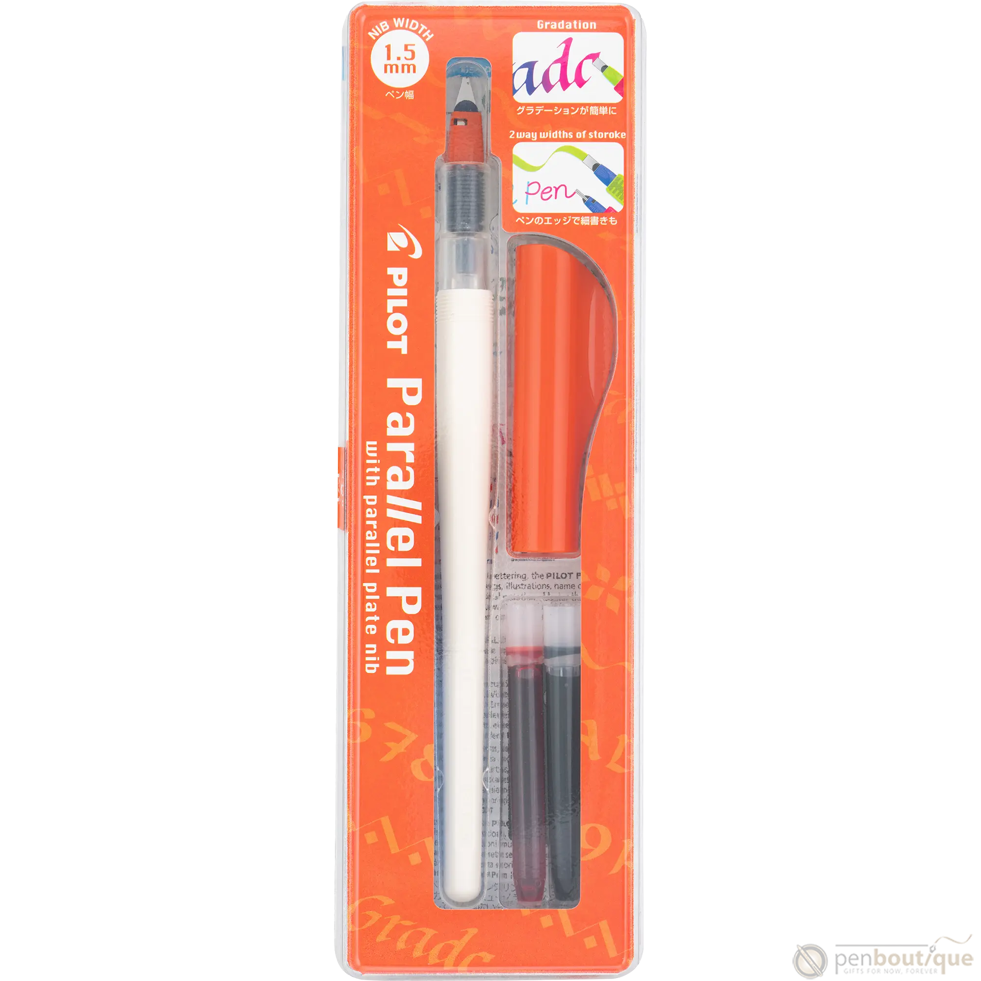Pilot Parallel Fountain Pen - Red - 1.5mm - Pen Boutique Ltd