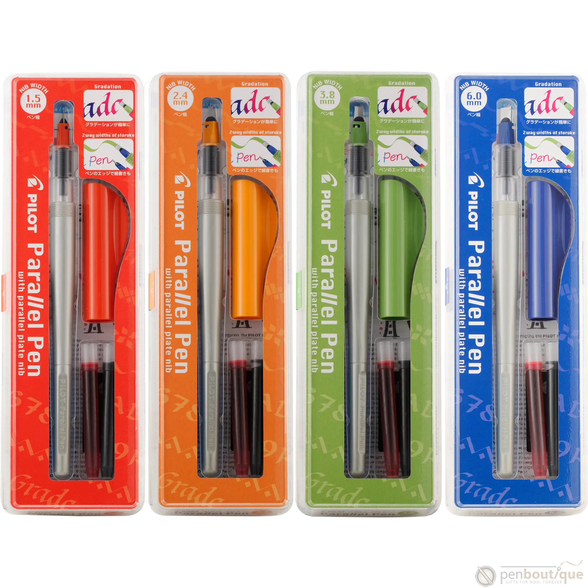 Pilot Parallel Fountain Pen - Red - 1.5mm - Pen Boutique Ltd