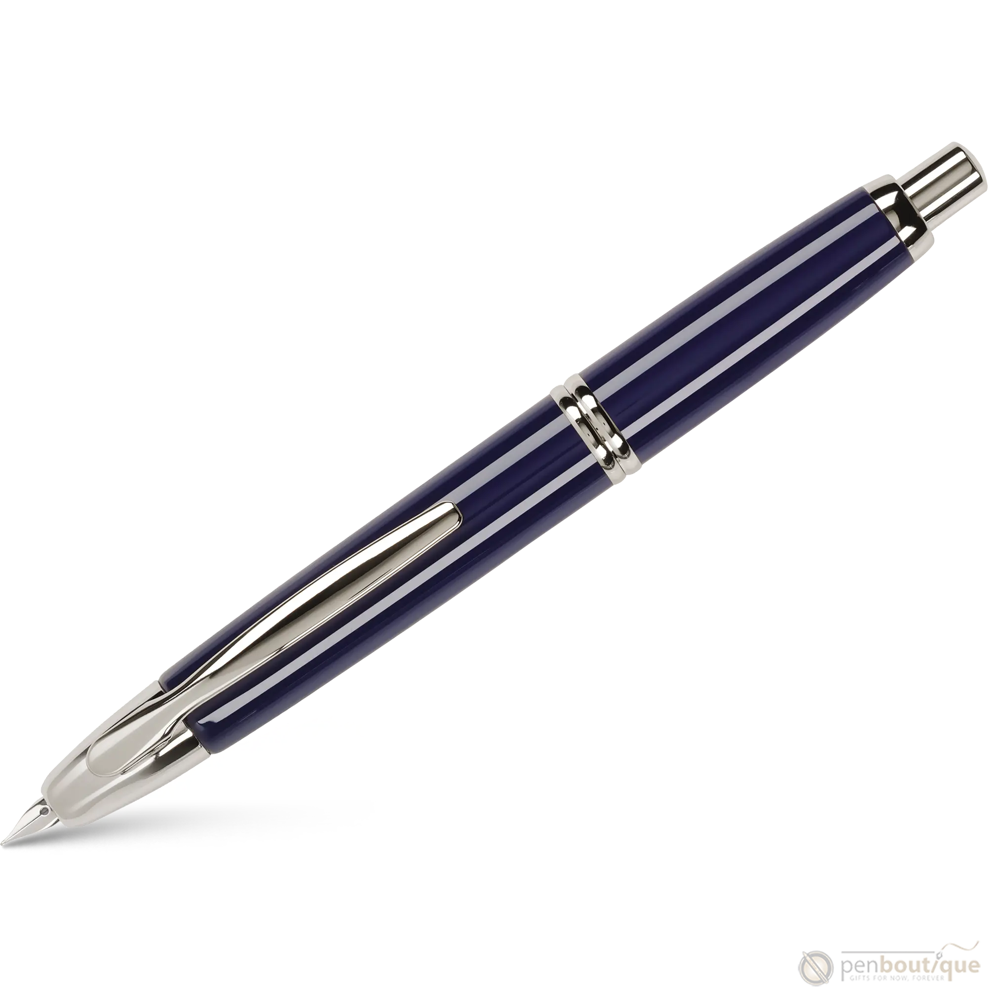 Pilot Vanishing Point Fountain Pen - Blue - Rhodium Trim - Pen Boutique Ltd