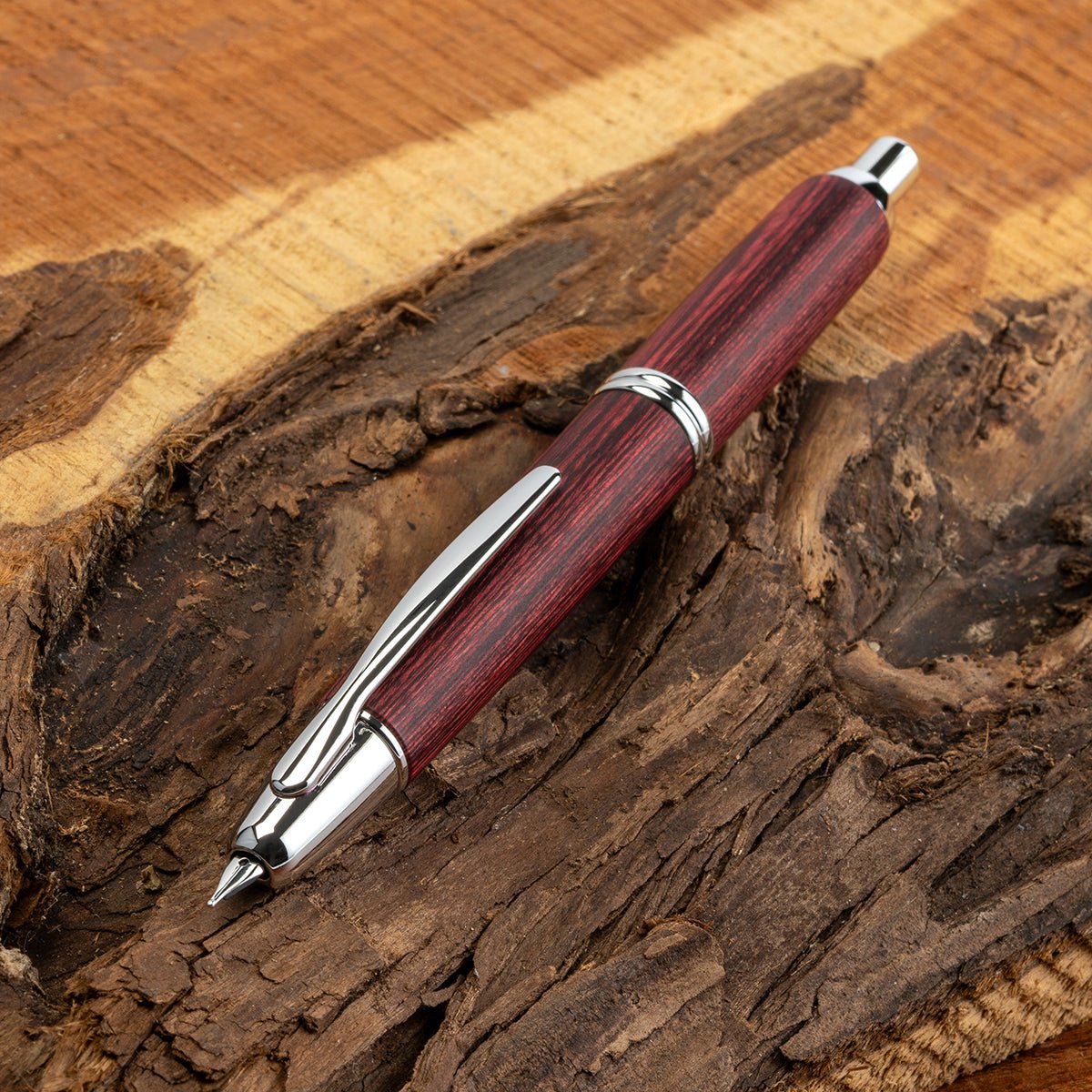 Pilot Vanishing Point Fountain Pen - Birchwood Red - Pen Boutique Ltd