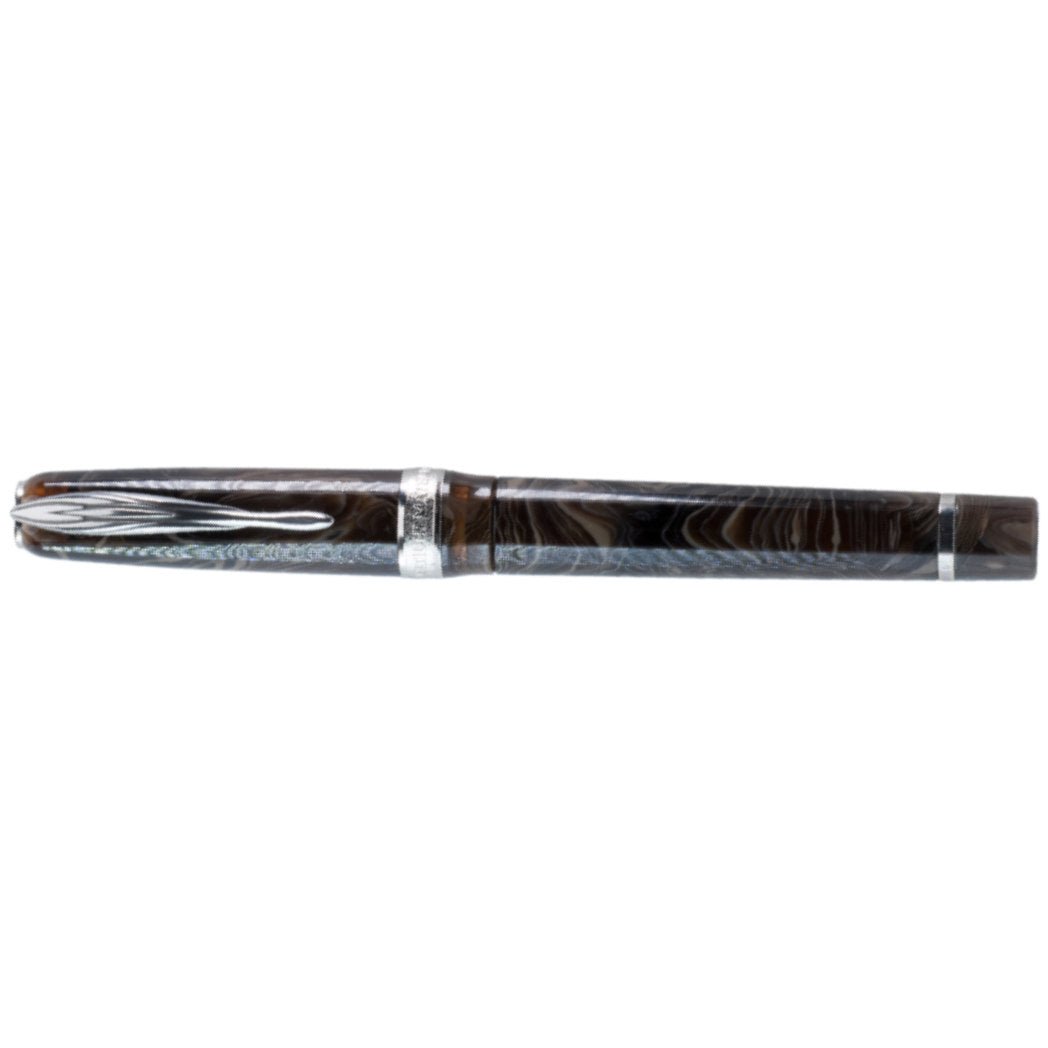 Pineider La Grande Belleza Ancient Materials Fountain Pen - Carrara Brown - Palladium Trim - Pen Boutique Ltd