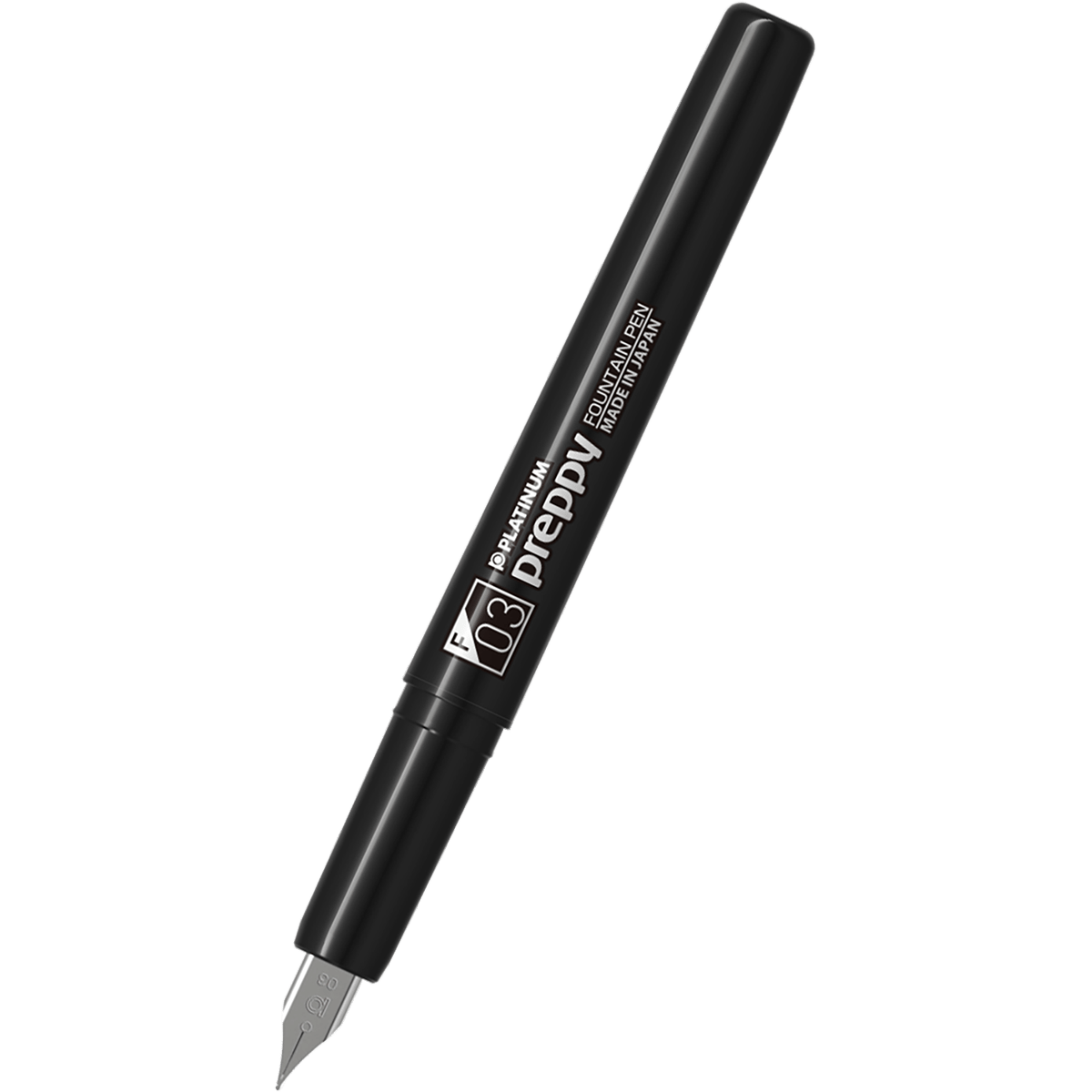 Platinum Preppy Fountain Pen - White Logo (Black Edition) - Pen Boutique Ltd