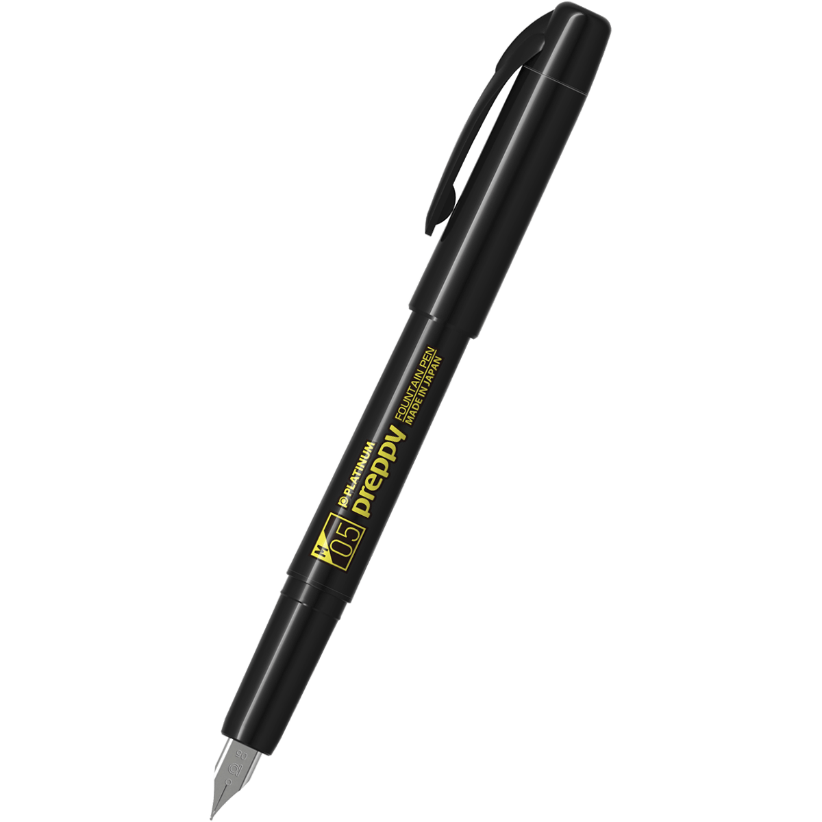 Platinum Preppy Fountain Pen - Yellow Logo (Black Edition) - Pen Boutique Ltd