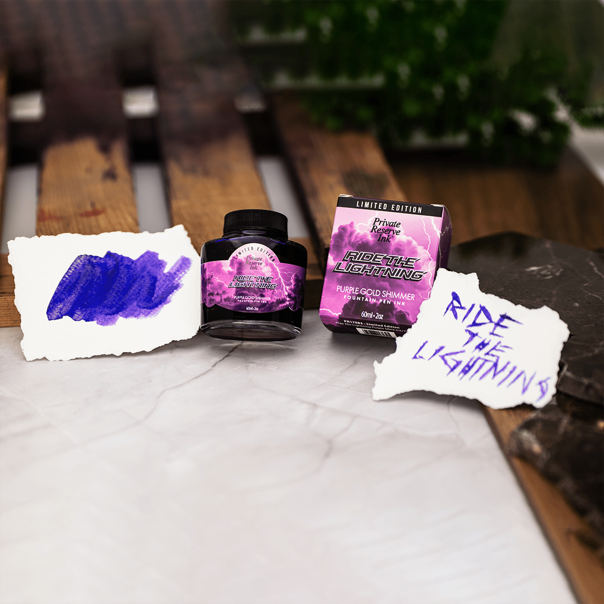 Private Reserve Ink Bottle - Ride The Lightning Purple Gold Shimmer - 60ml (Limited Edition) - Pen Boutique Ltd