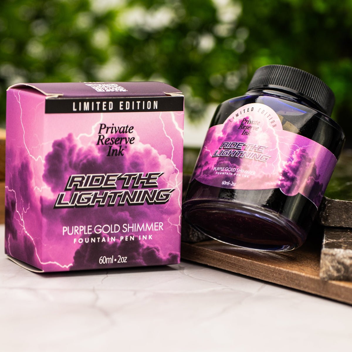 Private Reserve Ink Bottle - Ride The Lightning Purple Gold Shimmer - 60ml (Limited Edition) - Pen Boutique Ltd